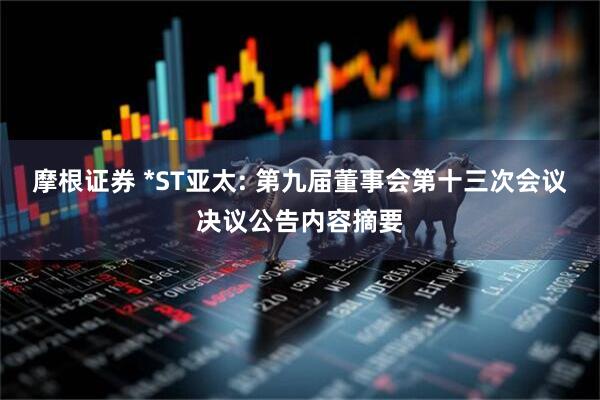 摩根证券 *ST亚太: 第九届董事会第十三次会议决议公告内容摘要