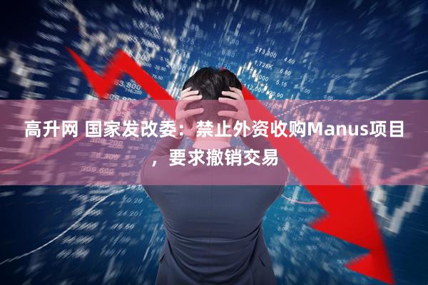 高升网 国家发改委：禁止外资收购Manus项目，要求撤销交易